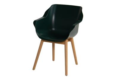 Hartman Tuinstoel 'Sophie Teak' met armleuning, kleur Donkergroen