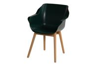 Hartman Tuinstoel 'Sophie Teak' met armleuning, kleur Donkergroen - thumbnail