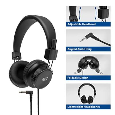 ACT AC9300 Hoofdtelefoon | Stereo | Opvouwbaar | 3,5mm Audio-aansluiting | Zwart