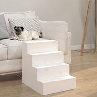 VidaXL Huisdierentrap 40x49x47 cm massief grenenhout wit - thumbnail
