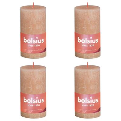 Bolsius rustiek stompkaars 130/68 misty pink a4