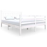 Bedframe massief grenenhout wit 160x200 cm - thumbnail