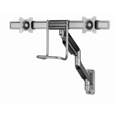 Monitorarm met gasveer voor 2 monitoren (wandmontage), space grey