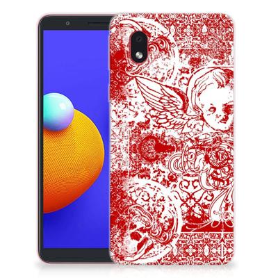 Silicone Back Case Samsung Galaxy A01 Core Angel Skull Rood Silicone Back Case Samsung Galaxy A01 Core Angel Skull Rood