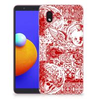 Silicone Back Case Samsung Galaxy A01 Core Angel Skull Rood - thumbnail