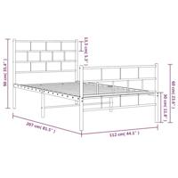 Bedframe met hoofd- en voeteneinde metaal wit 107x203 cm - thumbnail