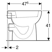 Geberit Renova Closet Vlakspoel 35,5x47,5x41 cm Wit - thumbnail