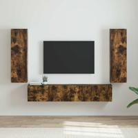 TV Wandkast 2 pcs Gerookt eiken 30 x 31 x 100 cm Bewerkt hout - thumbnail