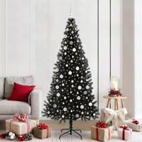 VidaXL Kerstboom met 300 led met standaard zwart 210 cm pvc - thumbnail