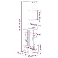 Badkamerkast Olden Bruin 35 x 30 x 159 cm Massief grenenhout - thumbnail