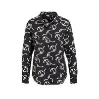 Lauren Ralph Lauren blouse Kristy met all over print zwart/wit - thumbnail