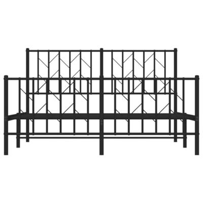 Bedframe met hoofd- en voeteneinde metaal zwart 140x200 cm