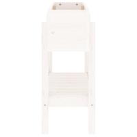 VidaXL Plantenbak verhoogd 101x30x69 cm massief grenenhout wit - thumbnail