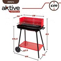 Kolenbarbecue met wielen Aktive Staal Plastic Geëmailleerd metaal 66 x 85 x 44 cm Rood - thumbnail