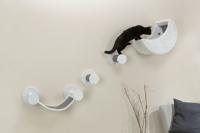 Trixie katten klimset voor aan de muur 4 klimplekken wit / grijs - thumbnail