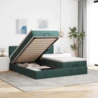 Ottoman bed met matrassen 180x200cm fluweel donkergroen - thumbnail