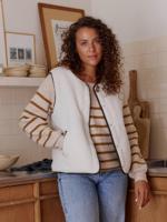 Omkeerbaar vest zonder mouwen voor dames, familie capsule ecru - thumbnail