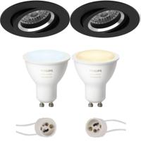 Philips Hue Kantelbare LED Inbouwspot Ø82mm - Mat Zwart - Bluetooth - thumbnail