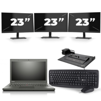 Lenovo ThinkPad T460 - Intel Core i5-6e Generatie - 14 inch - 8GB RAM - 256GB SSD - Windows 11 + 3x 23 inch Monitor - thumbnail