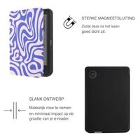 Lunso Kobo Clara BW / Clara Colour hoesje (6 inch) - Vegan Saffiano Leren Sleep Cover - Voilet Vortex - thumbnail