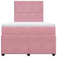 Boxspring met matras fluweel roze 120x190 cm - thumbnail