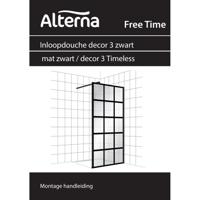 Inloopdouche BWS Free Time 120x200 cm Zwart Decor 3 Timeless Coating Mat Zwart Profiel Boss & Wessing - thumbnail