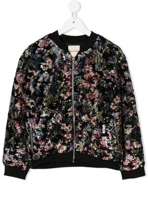 Andorine sequin bomber jacket - Black