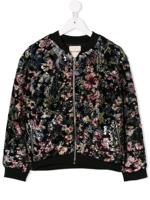 Andorine sequin bomber jacket - Black - thumbnail