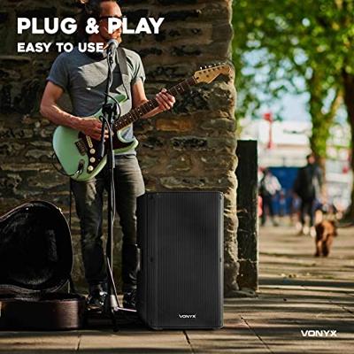 Vonyx VSA700 draagbare speaker op accu met 2x draadloze microfoon
