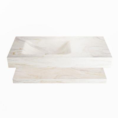 MONDIAZ ALAN-DLUX 100cm planchet Ostra. Vrijhangende wastafel CLOUD links 1 kraangat, kleur Ostra. MONDIAZ ALAN-DLUX 100cm planchet Ostra. Vrijhangende wastafel CLOUD links 1 kraangat, kleur Ostra.