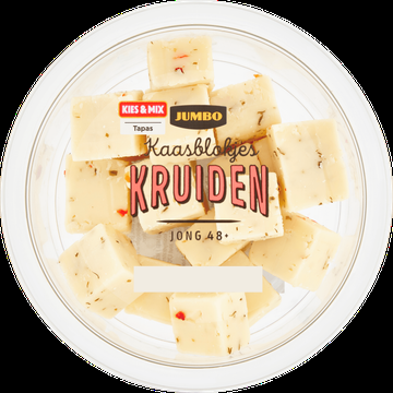 Jumbo Kaasblokjes Kruiden Jong 48+ 100 g Jumbo Kaasblokjes Kruiden Jong 48+ 100 g