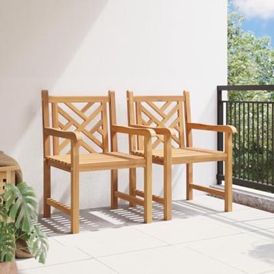 Tuinstoelen 2 pcs Bruin 58 x 60 x 90 cm Massief teakhout