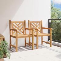 Tuinstoelen 2 pcs Bruin 58 x 60 x 90 cm Massief teakhout - thumbnail
