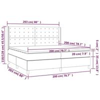 Boxspring met matras stof taupe 200x200 cm - thumbnail