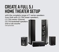 Polk Audio T50 Luidspreker, Zuilluidspreker voor Home Cinema en Muziek, Speaker met 20-150 Watt, Universele Poolklemmen, Ondersteunt Dolby, Staande Speaker, 30 kHz, Diepe Bas, Zwart - thumbnail