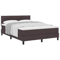 Boxspringbed met matras Donkerbruin 140 x 190 cm Stof - thumbnail