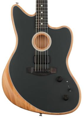 Fender American Acoustasonic Jazzmaster Tungsten met deluxe gigbag