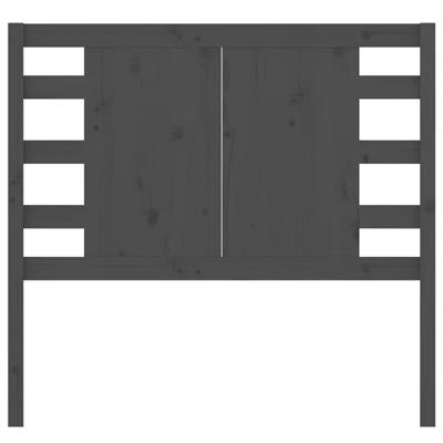 Hoofdbord 81x4x100 cm massief grenenhout grijs - thumbnail