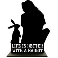 Houten Standaard - Vrouw met Konijn - Pillow Buddies - thumbnail