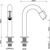 Saqu Essential 2.0 luxe fonteinkraan met C-uitloop gunmetal - thumbnail