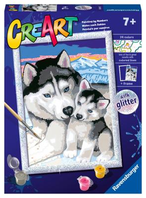 Ravensburger CreArt Schilderen op nummer schattige husky's