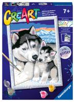 Ravensburger CreArt Schilderen op nummer schattige husky's - thumbnail