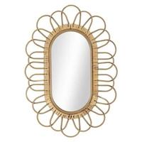 Mauro Ferretti Panama Wandspiegel in metaal en bruin rotan - thumbnail