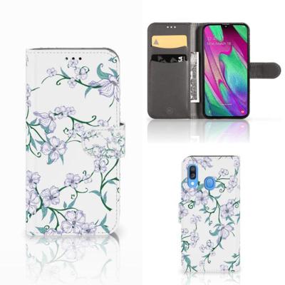 Samsung Galaxy A40 Uniek Hoesje Blossom White Samsung Galaxy A40 Uniek Hoesje Blossom White