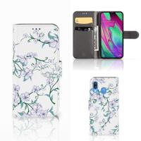 Samsung Galaxy A40 Uniek Hoesje Blossom White - thumbnail