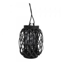 Houten windlicht Fohr zwart 23x30 cm - thumbnail