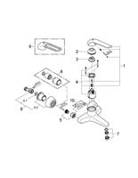 GROHE Euroeco wandkraan met koppelingen inclusief hendel 17cm 20,3cm chroom 32778000 - thumbnail