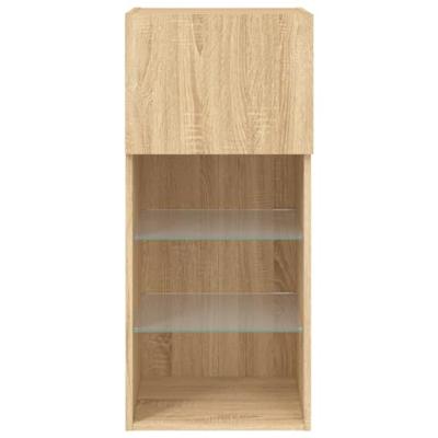 Tv-meubel met LED-verlichting 40,5x30x90 cm sonoma eikenkleurig