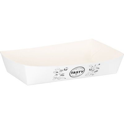 Bak | Karton + kleicoating | A14 | TASTY | snackbak | 157x88x35mm | wit | 300 stuks
