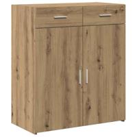 Opbergkast met lade artisanaal eikenkleurig 80 x 42,5 x 93,5 cm - thumbnail